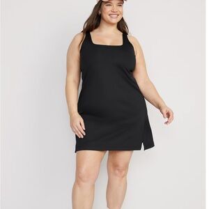 PowerSoft Square-Neck Athletic Dress - Black